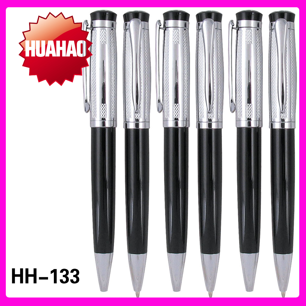 Huahao manufacturers metal press ball pen Metal ball pen high-grade black metal ball pen