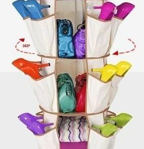 360-degree rotating shoe bag to hold shoe bag