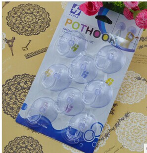 Super Suction Pvc Suction Cup Hook Vacuum Transparent Creative Hook Garment Hook Wholesale Diameter 5.0Cm details Picture
