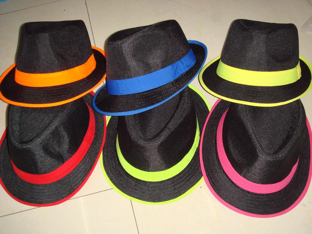Factory Direct Sales 2014 Jute Edge Matching Color Jazz Hat Small Top Hat Panama Hat Specification drawing