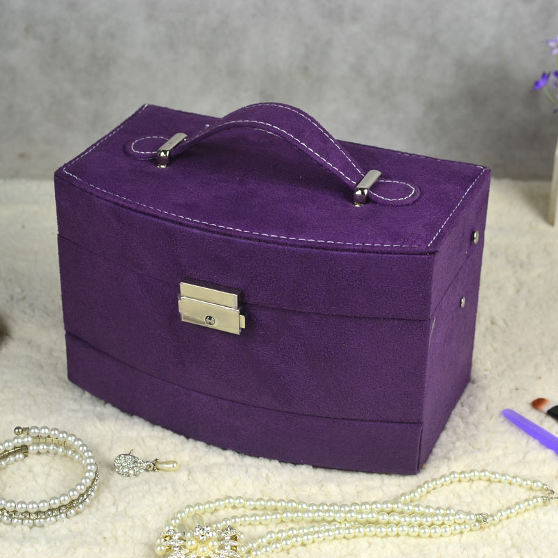 Super cheap Guanyu double-layer large capacity jewelry storage box with lock Korean Princess flannelette jewelry box