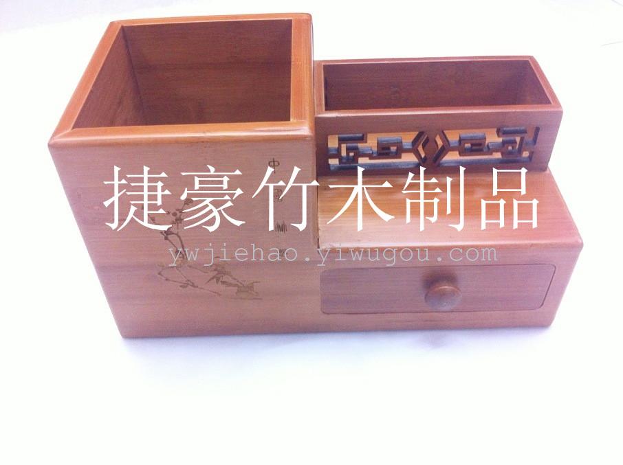 【义乌市捷豪竹木制品】【2025年爆款】【竹制笔筒】【办公】国潮捷豪厂家直销古典格子竹质笔筒笔筒儿童文具笔筒笔架旋转笔筒