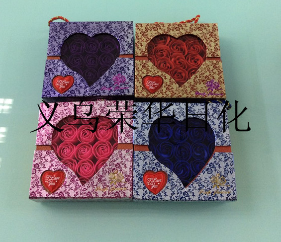 2014年新款送老师，送朋友心形礼盒25朵香皂花图