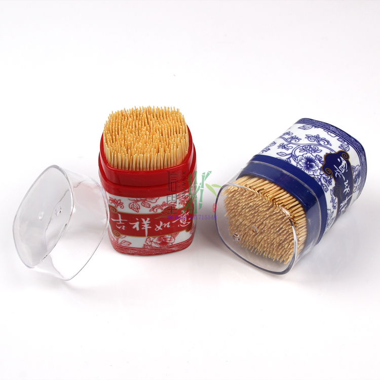 1000 toothpicks, customized dental floss set, square blue and white toothpick gift promotion, eco-friendly, odorless, essential for home and hotel use details Picture