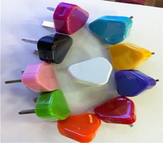 苹果英规 USB充电器 USB三脚充电头600MA三脚充电器