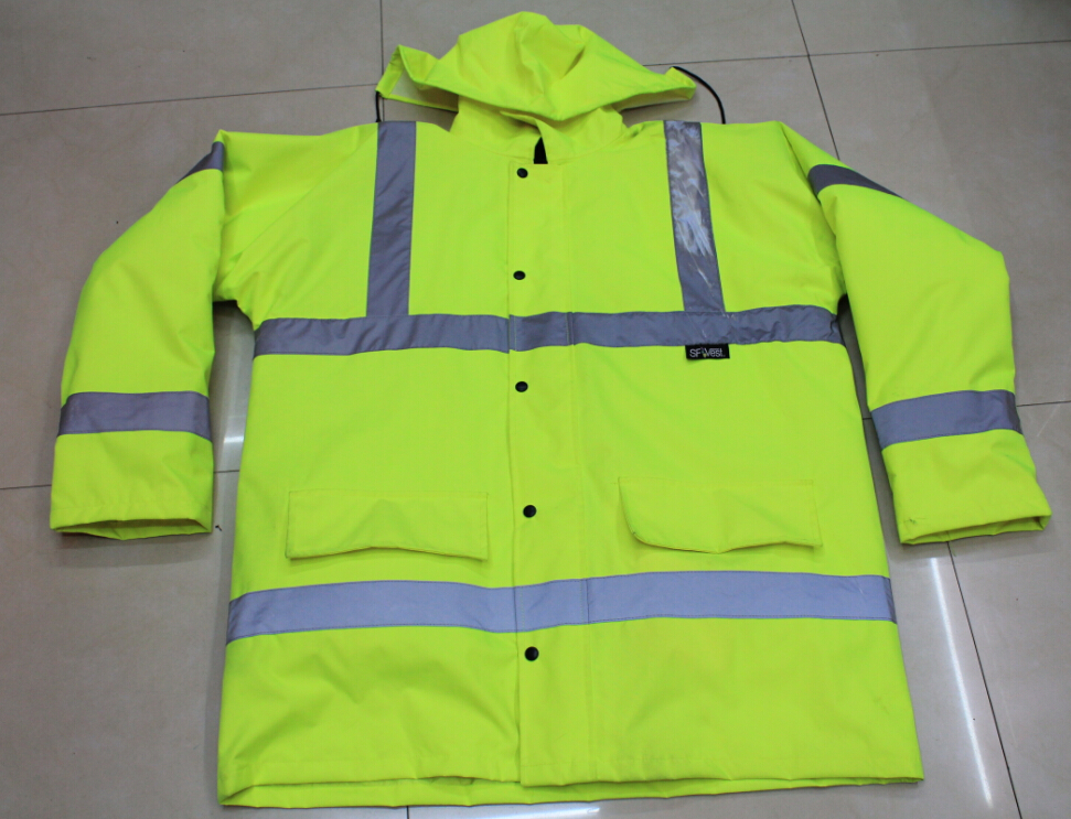 Oxford cloth reflective cotton raincoat
