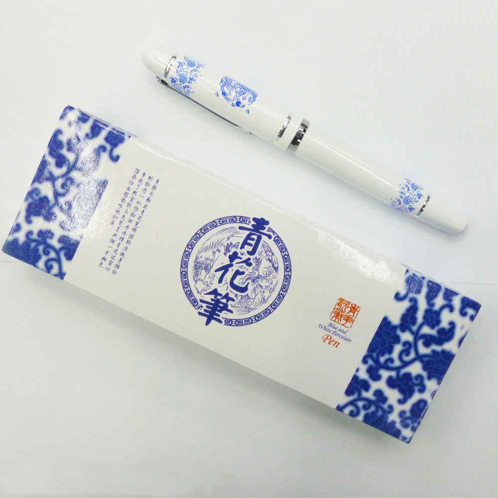 Factory direct sales of blue and white porcelain pens, ceramic pens, blue and white patterns and characters, blue and white porcelain pens, ceramic pens Application Scenario