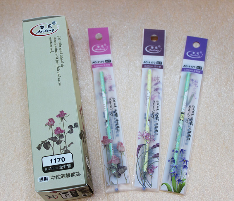 1170 办公文具用品学生进口油墨水笔芯 黑色中性笔笔芯产品图
