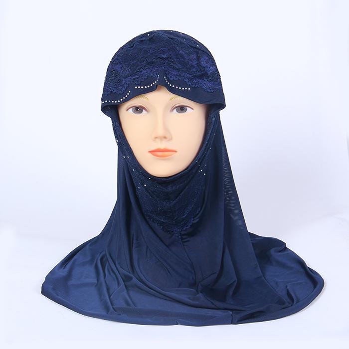 厂家长期供应穆斯林头巾 蕾丝头套 款式新颖 多款多色批发