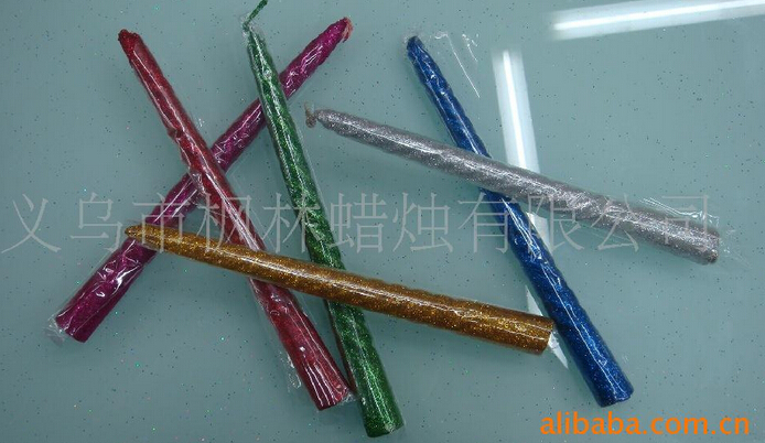 【枫林】厂家直销 螺纹蜡烛 金粉蜡烛 圣诞蜡烛细节图