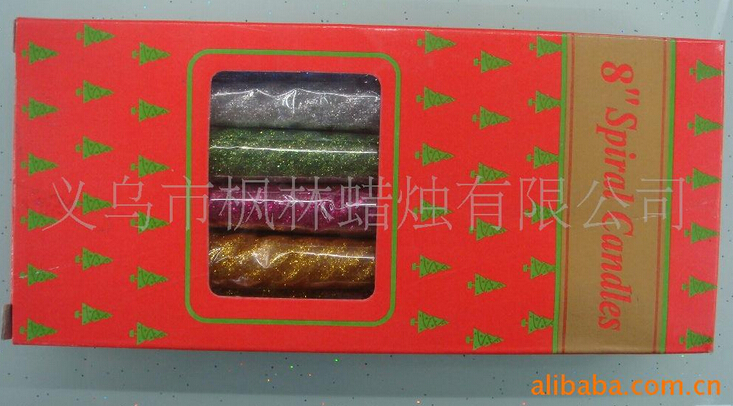 【枫林】厂家直销 螺纹蜡烛 金粉蜡烛 圣诞蜡烛