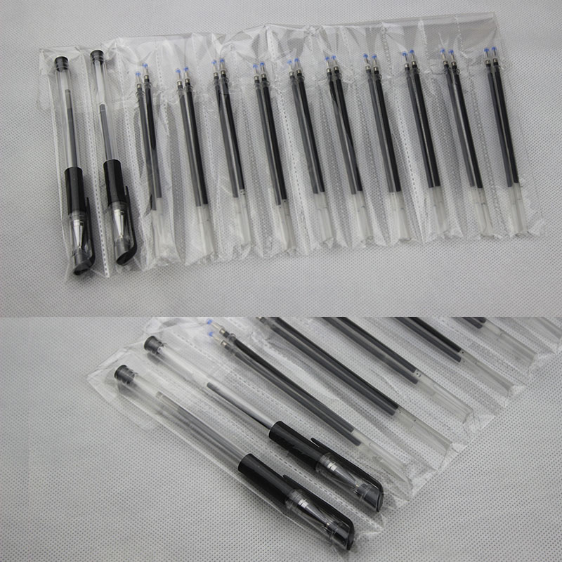 Factory direct sales: 2 pens +20 refills, empty pen barrel, gel pen spare parts, gel pen empty barrel accessories