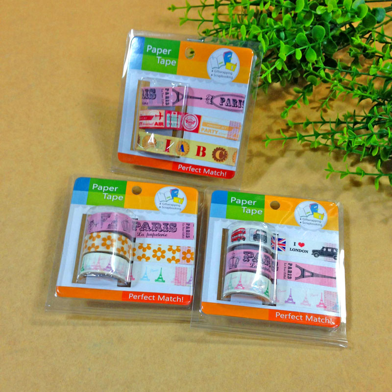 和纸胶带 L818-812 3卷装 款式随机发