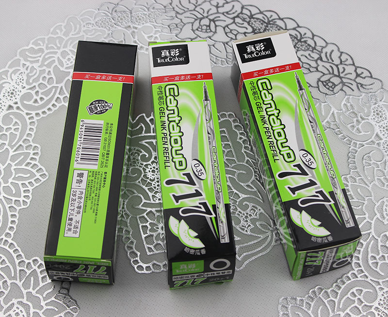 True Color 717 Hami Melon Flavor Sparkling Color Tide Series 0.35 Full Needle tube gel pen Refill Refill Application Scenario