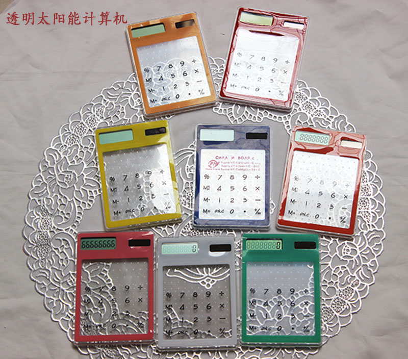188 多功能计算器透明计算机/太阳能触摸屏 透明计算器产品图