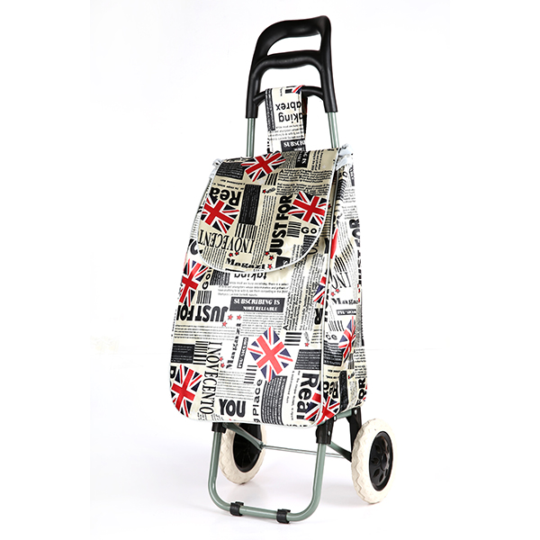 JT-221色丁轻便折叠购物小拉车推车厂家直销 收纳袋可印logo