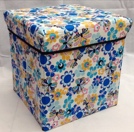 1 新品环保全皮方形收纳凳式垃圾桶 高质量简约设计 家用折叠坐凳爆款