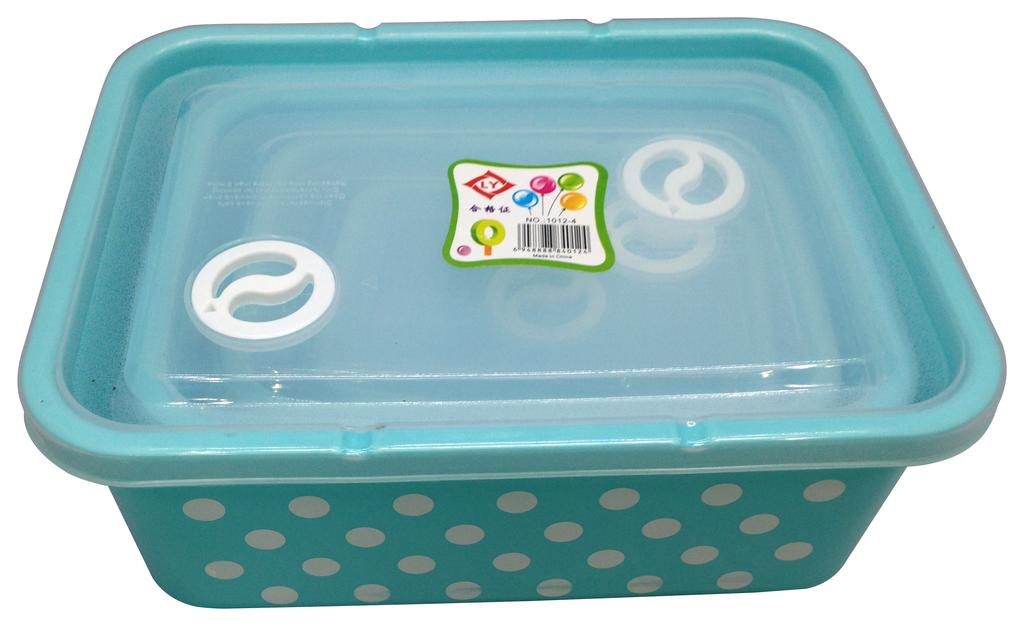 Plastic food storage containers, four-piece sets of food storage containers, polka dot lunch boxes, factory direct sales, 94-1012 cubic meters Specification image