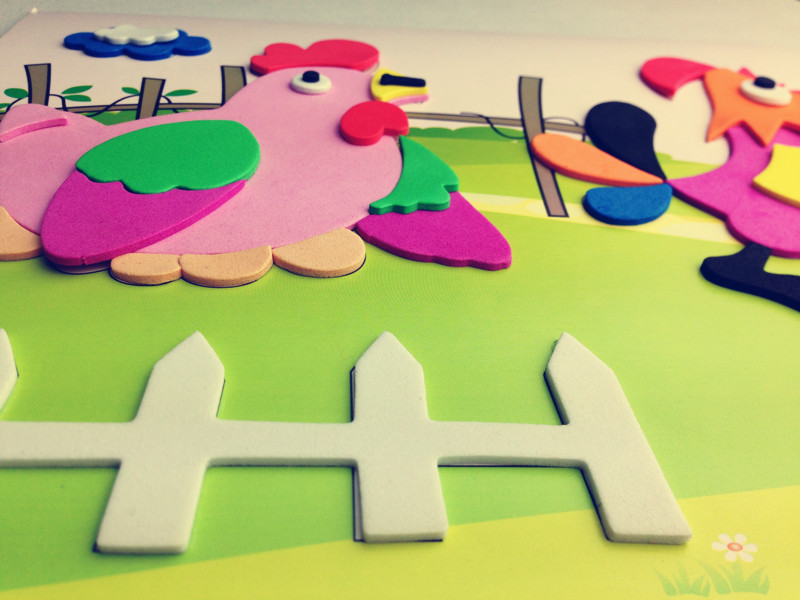 批发eva儿童益智拼图 diy幼儿手工拼图 动物立体图产品图