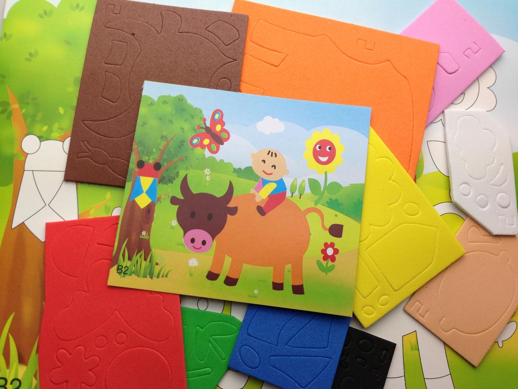厂家批发eva幼儿益智拼图 儿童手工制作贴图细节图