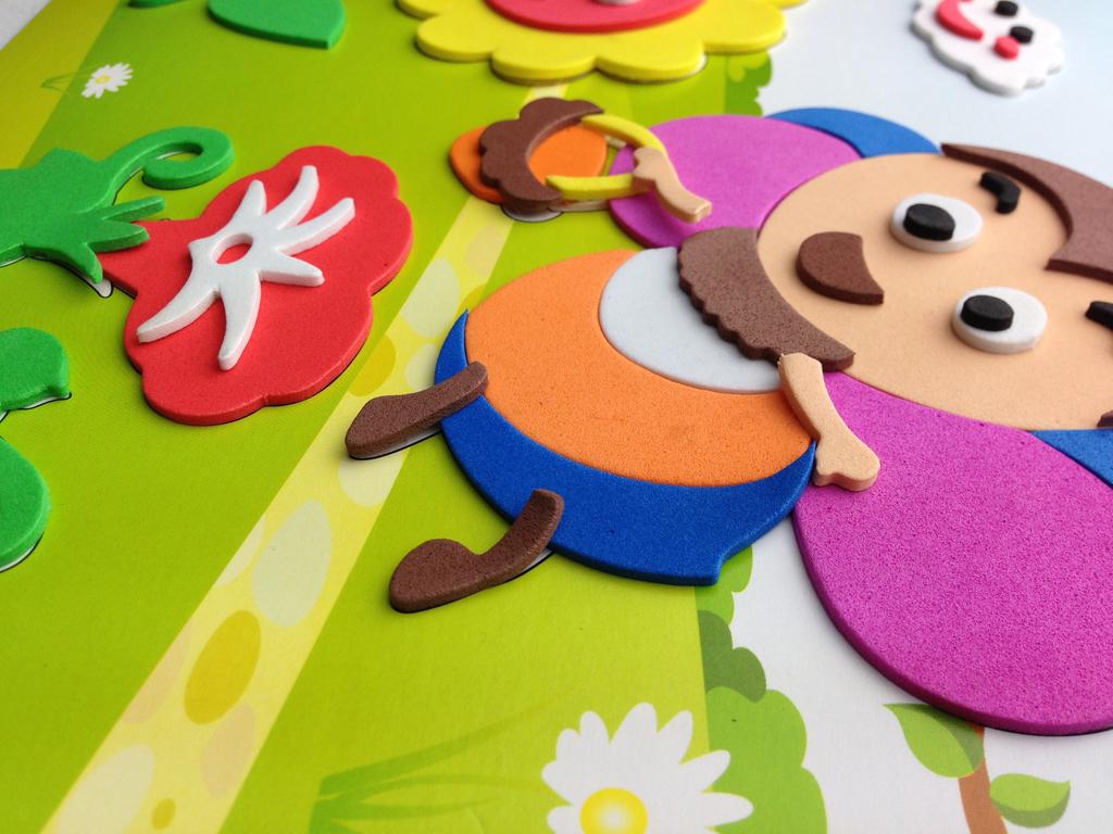 春禧B13小蜜蜂eva粘贴画 手工制作DIY贴纸细节图