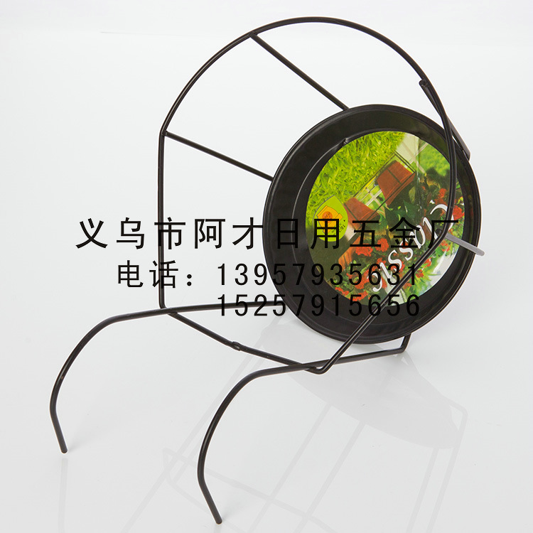 欧式铁艺圆形花盆架 阳台栏壁挂式花架 新款花架 简约时尚产品图