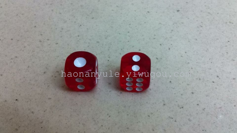 供应12号透明彩色骰子 水晶骰子 机器配件骰子