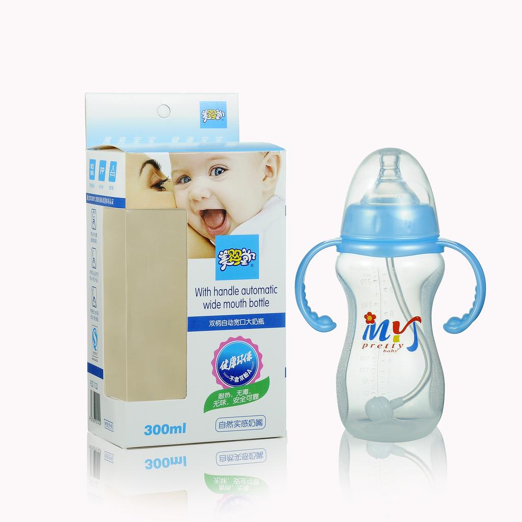 PJZ-1122 美婴堂300ML有柄自动宽口大奶瓶
