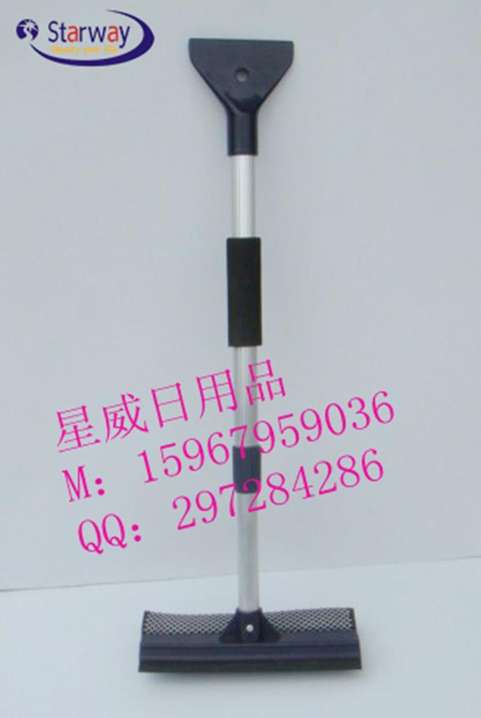 雪铲擦窗器/伸缩杆带雪铲擦窗器/铲雪器/黑色铝杆擦窗器