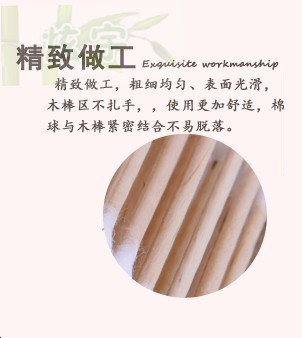 100 Premium sanitary cotton swabs, double-ended wooden swabs, antibacterial cotton swabs, cosmetic cotton swabs, wooden SWAB Specification image