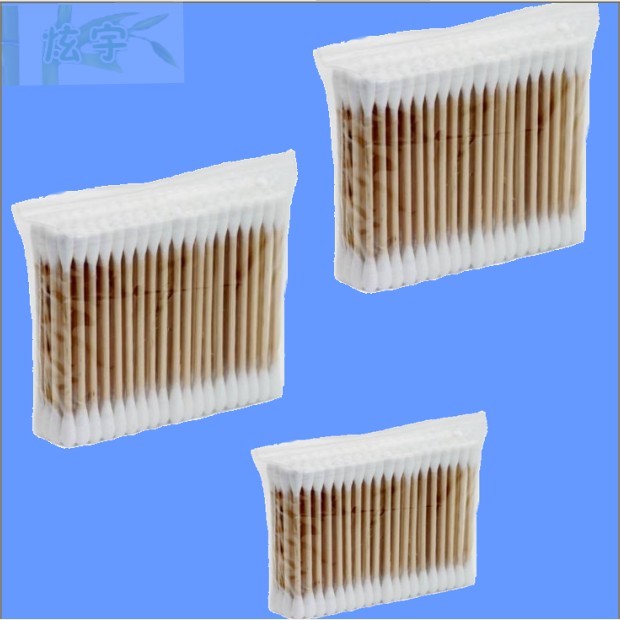 100 Premium sanitary cotton swabs, double-ended wooden swabs, antibacterial cotton swabs, cosmetic cotton swabs, wooden SWAB