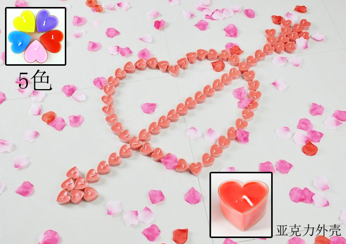 Romantic heart-shaped candle set Birthday proposal and confession candle set Gift candles Heart-shaped candles details Picture