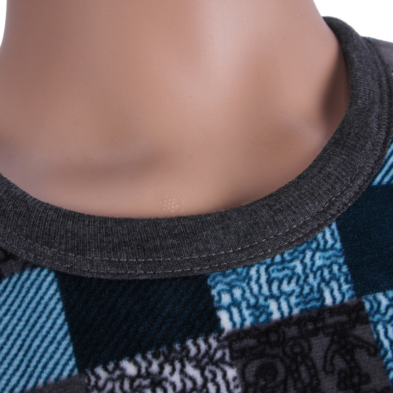 New casual and warm round-neck underwear with fleece and thickened gold warm thick armor set Specification image