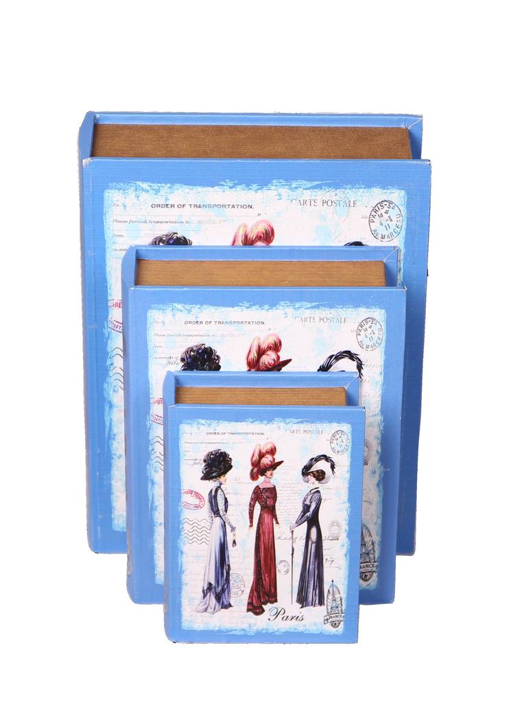 畅豪欧式复古贵妇 装饰道具书盒三件套 花色多样细节图