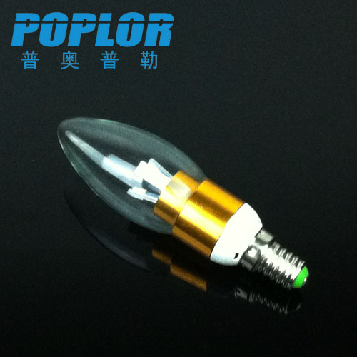3W LED Candle light PC cover aerospace aluminum tip bubble three ampoule patch bulb IC constant current wide voltage