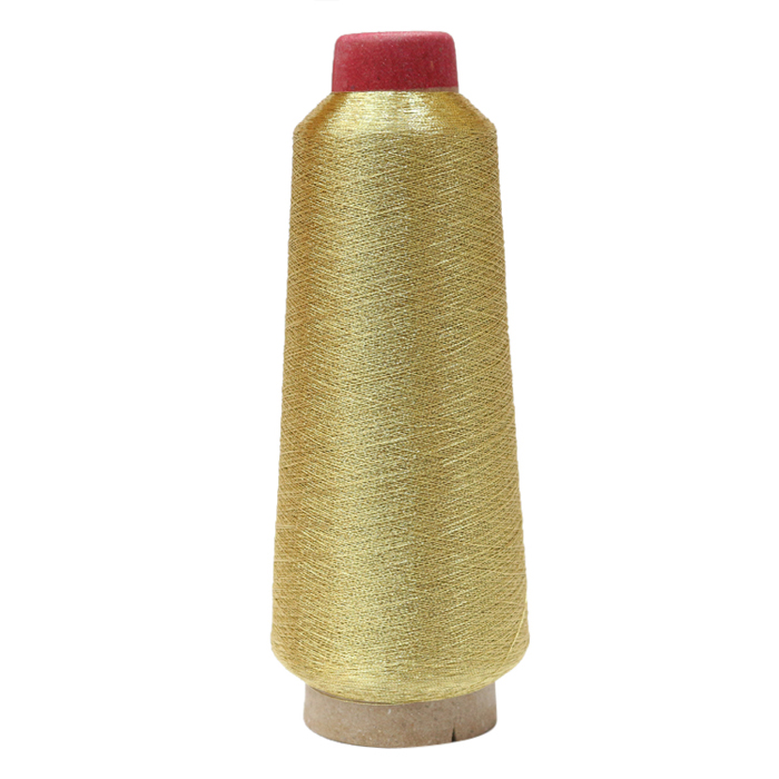Light gold micron gold and silver threads