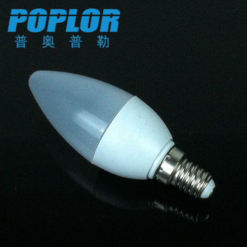 3W LED Candle light Plastic LED lamp LED light Festival tip bubble PC