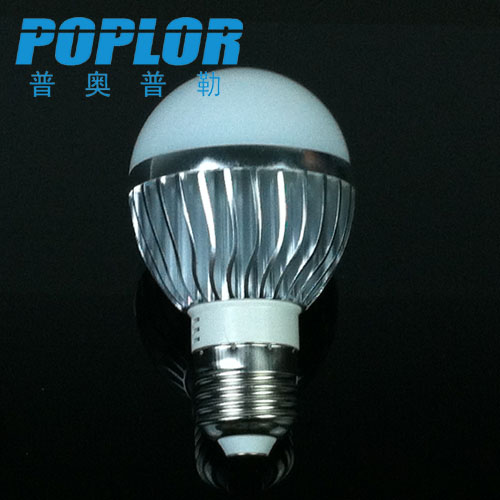5WLED铝球泡灯 铝散热灯泡LED灯IC恒流宽电压光宏银色细节图