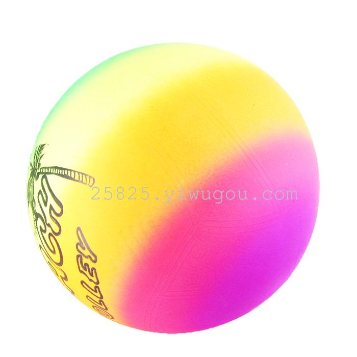 新品PVC彩虹球彩色沙滩排球儿童玩具皮球拍拍球9寸产品图
