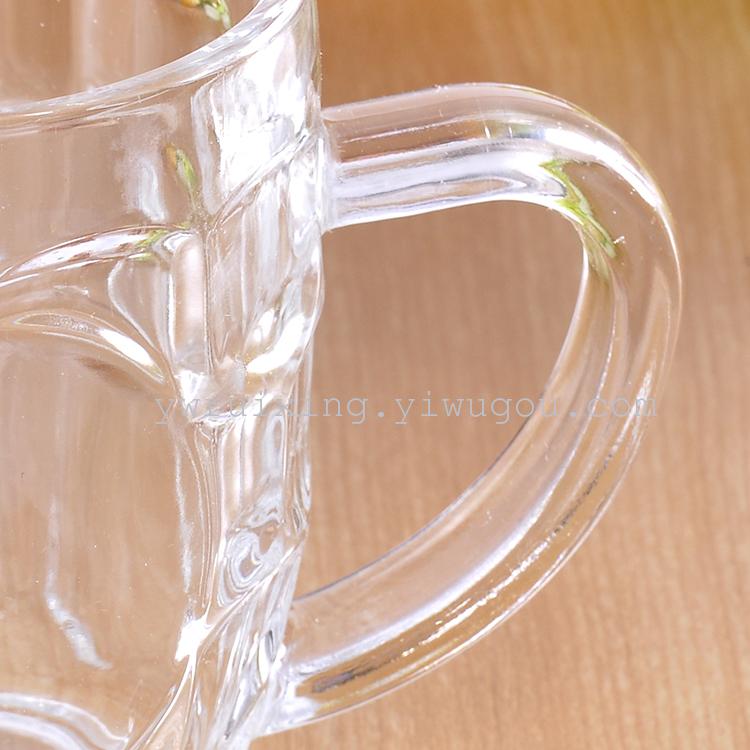 透明玻璃把杯啤酒杯果汁杯饮料杯创意玻璃杯透明水杯细节图