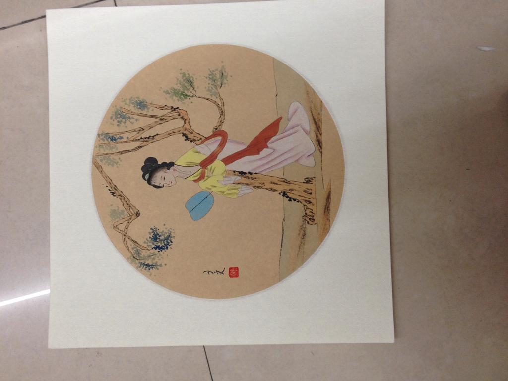 All Hand-Painted Small Square Painting Core Chinese Painting Exquisite Classical details Picture