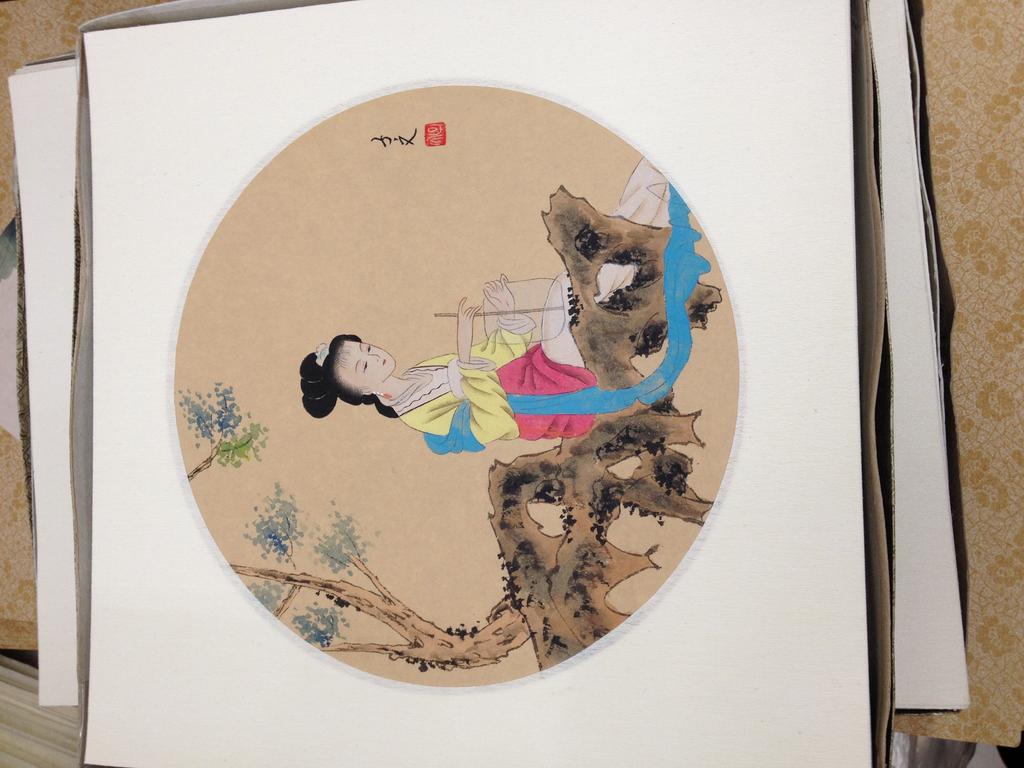 All Hand-Painted Small Square Painting Core Chinese Painting Exquisite Classical Application Scenario