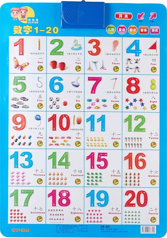 新款 乖宝宝 有声挂图 拼音 字母 数字 动物细节图
