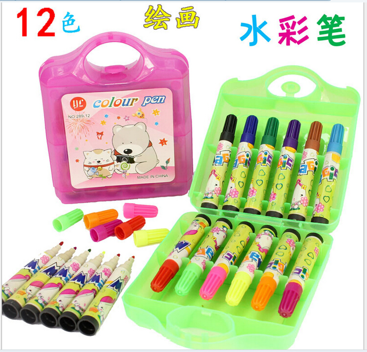 Yiwu good watercolor pen 12 color box