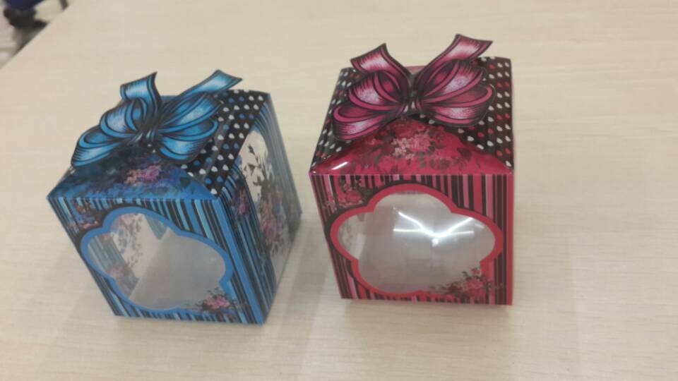PVC盒，折叠欧式小礼盒，6.5*6.5*7CM 蝴蝶小盒