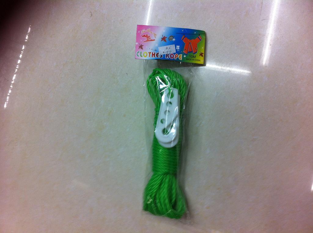 塑彩色多功能晒衣晾衣被绳子 粗款10米户外收纳尼龙绳 .含钩产品图