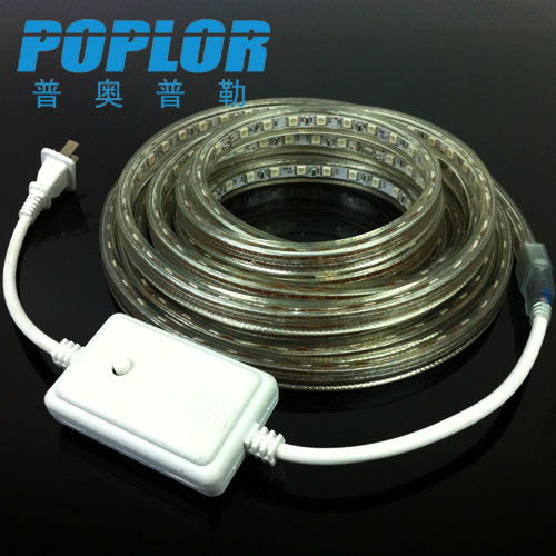 LED柔性RGB灯带 5050三芯彩色软灯条高压220V一米60珠高亮防水8MM细节图