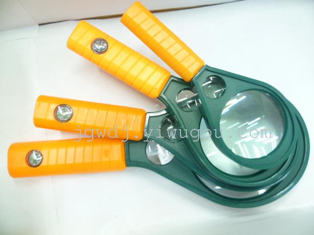 Dual-band compass handheld magnifying glass, student teaching magnifying glass, brand new material, good quality details Picture