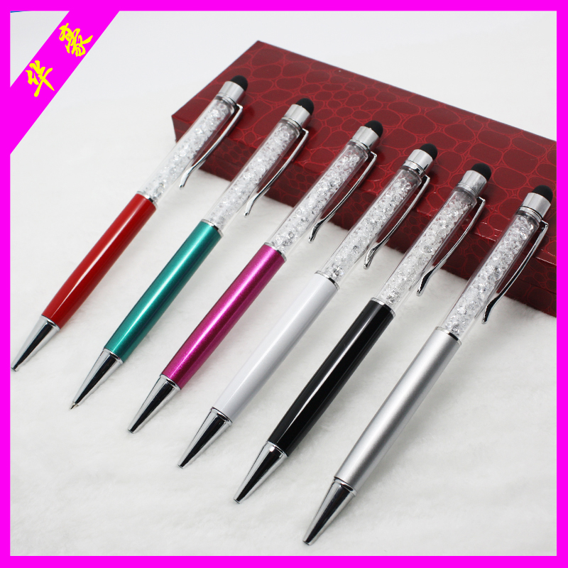 Water diamond pen, water diamond ballpoint pen, crystal metal pen, crystal touch pen, gemstone ballpoint pen factory direct sales details Picture