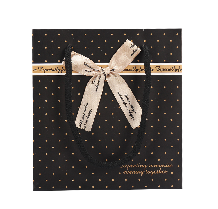 Korean Version Exquisite Gift Bag Black Spot Gift Bag/Paper Bag/Handbag/Bag/Spot Wedding Specification drawing